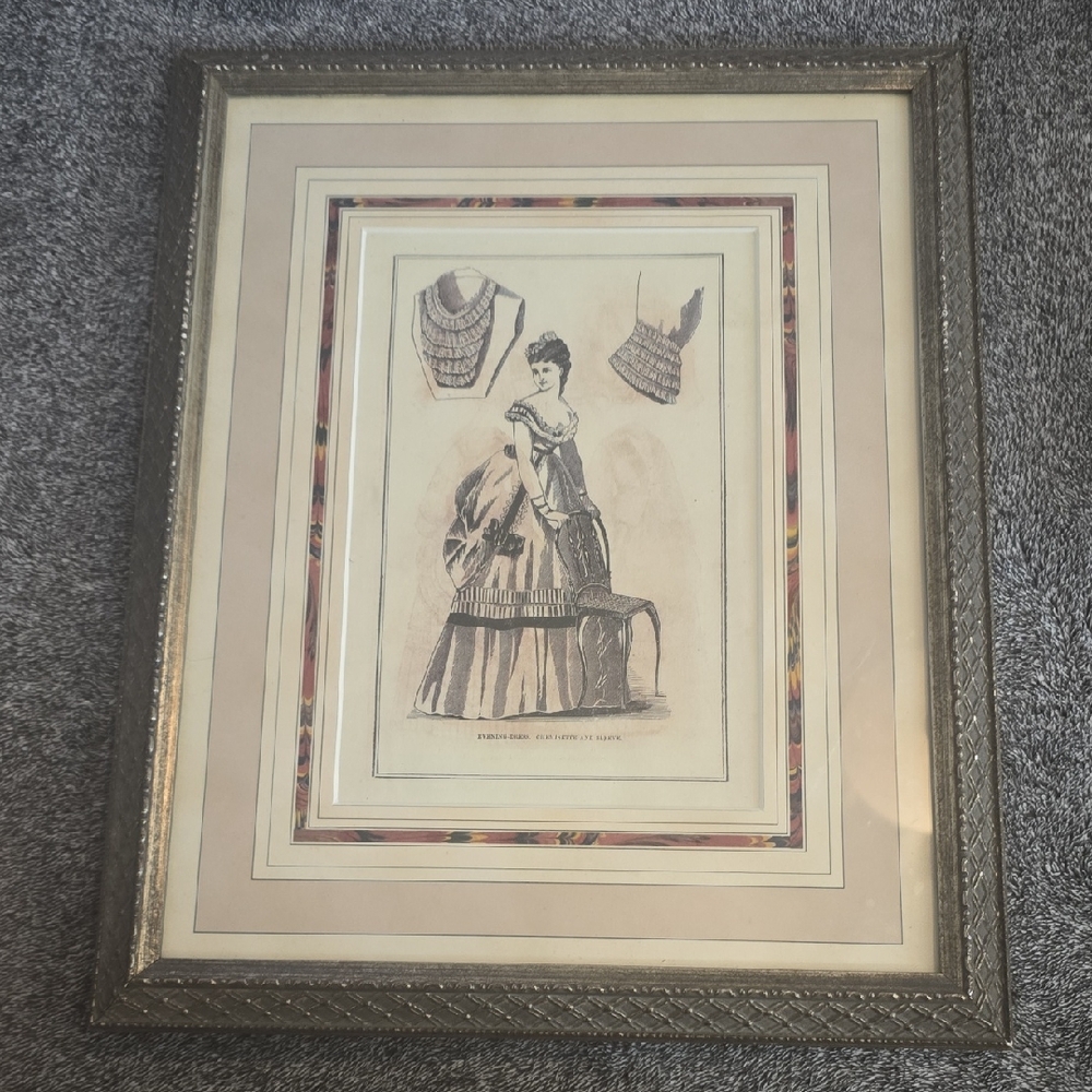 Victorian Fashion Illustration Framed Art – Custom Framed 1/6